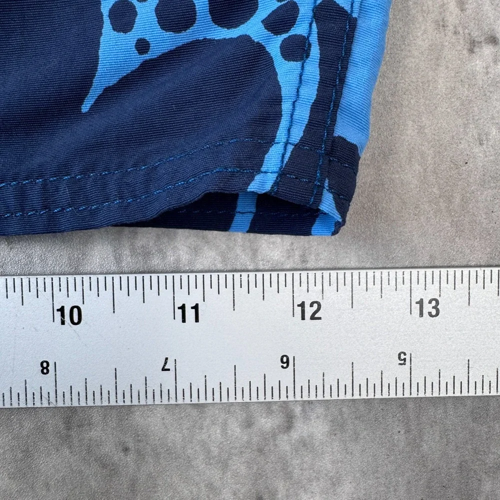 Patagonia Wavefarer Board Shorts Mens 36 Blue Floral Hibiscus Swim Trunks Surf